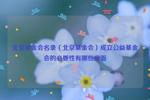 北京基金会名录（北京基金会）成立公益基金会的必要性有哪些方面