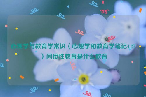 心理学与教育学常识（心理学和教育学笔记4.27）间接性教育是什么教育